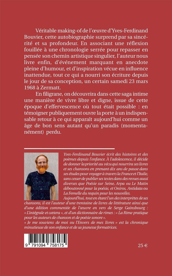 Je me souviens de moi ou l’Envers de mes livres